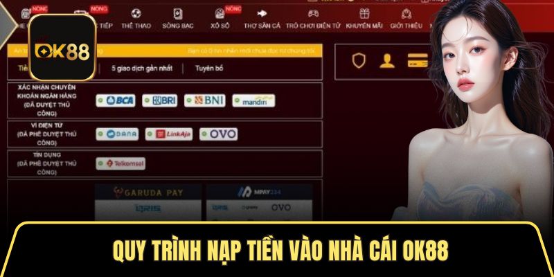 Nạp tiền nhà cái OK88 thông qua chuyển khoản ngân hàng
